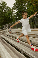 Crew Kids Stitch Patch Dress - White