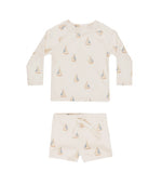 Rylee + Cru Rashguard Swim Set - Sailboats