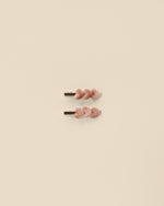 Noralee Velvet Heart Clips - Dusty Rose