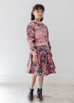 Steph the Label Blurred Floral Denim Skirt