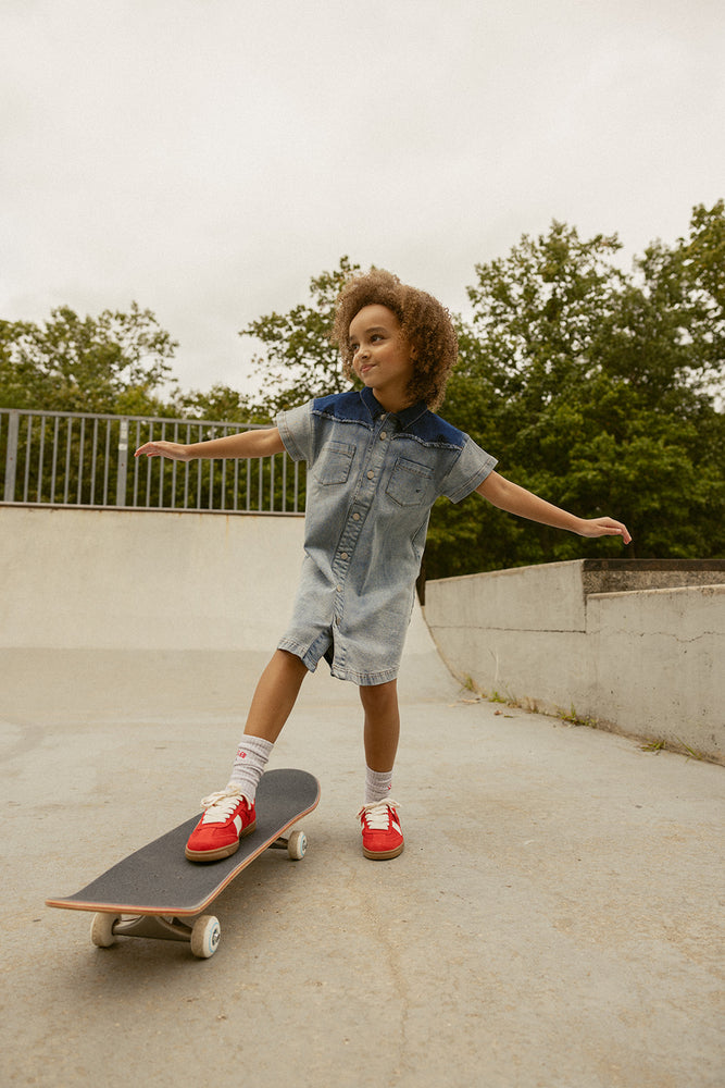 Crew Kids Denim Two-Tone Dress