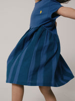 LMN3 Asymmetric Dress - Baja Blue Stripes