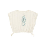 Rylee + Cru Cropped Cinched Tee - Seahorse