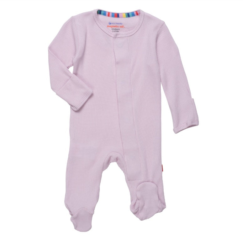 Magnetic Me Waffle Footie - Lilac Snow