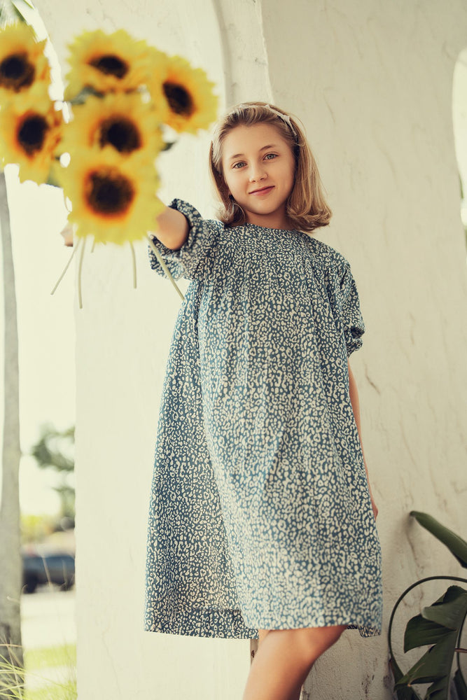 Teela Leopard Denim Dress