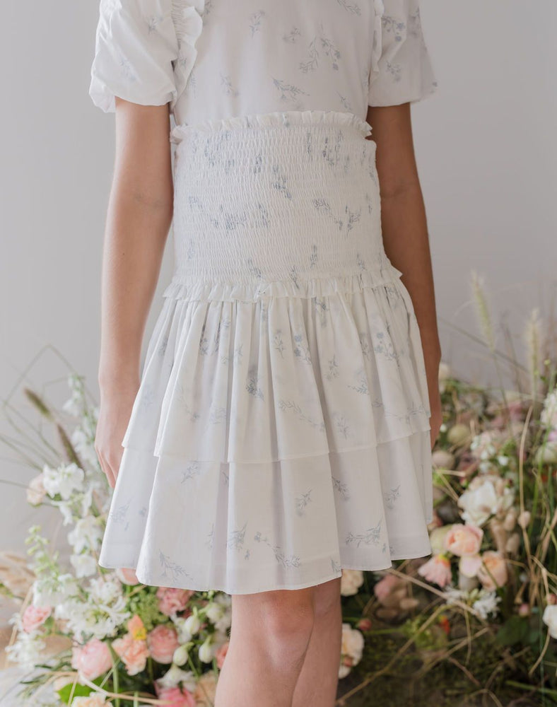 Steph the Label Blue Ditsy Print Voile Skirt