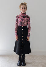 Steph the Label Denim Button Skirt - Black