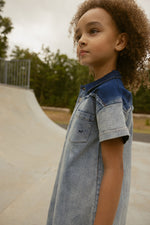 Crew Kids Denim Two-Tone Dress
