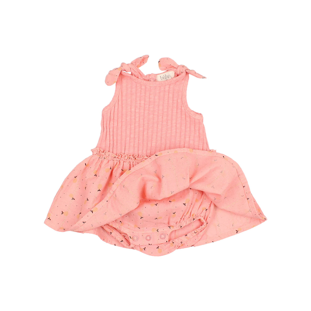 Buho Sweet Pears Combination Baby Dress - Peach Pink