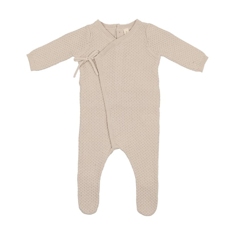 Lilette Knit Wrap Pointelle Gift Set - Tan