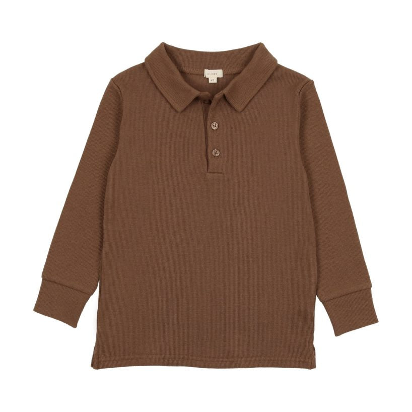 Lil Legs Ribbed Polo - Camel