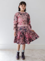 Steph the Label Blurred Floral Denim Skirt