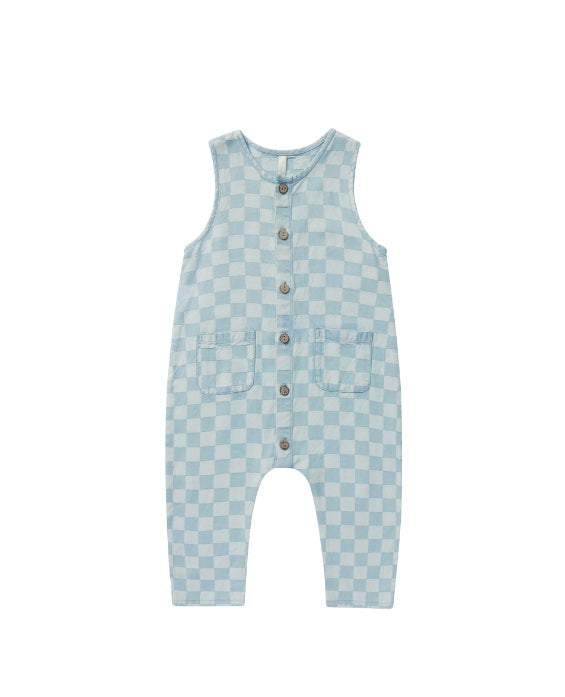 Rylee + Cru Woven Jumpsuit - Blue Check