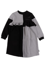 Loud Apparel Love Ruffle Dress - Black/Grey