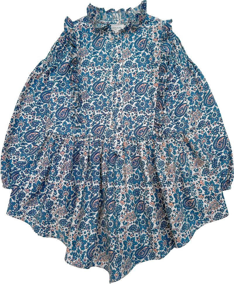 Louis Louise Galante Twill Cashmere Dress - Blue