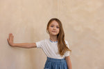 Coco Blanc Teen Crew Neck Tee - White/Blue