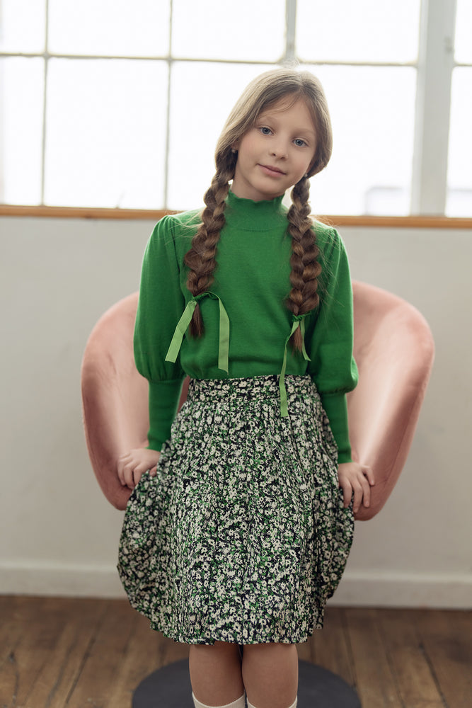 Teela Midi Skirt - Green Floral Print