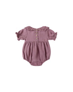 Quincy Mae Collared Romper - Mulberry