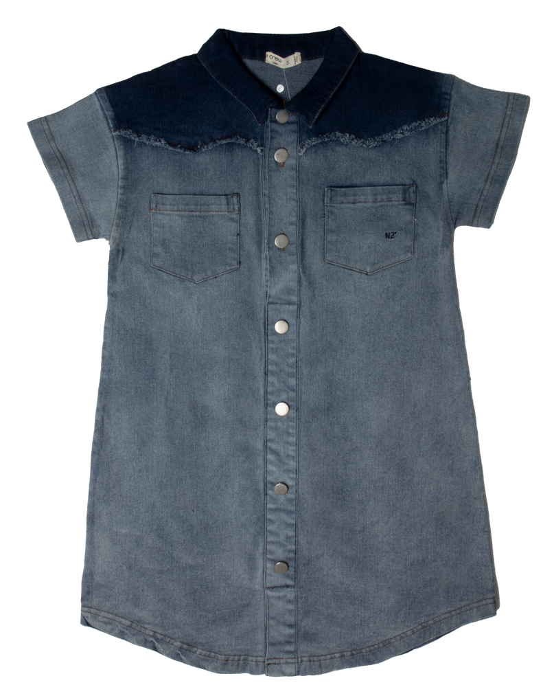 Crew Kids Denim Two-Tone Dress