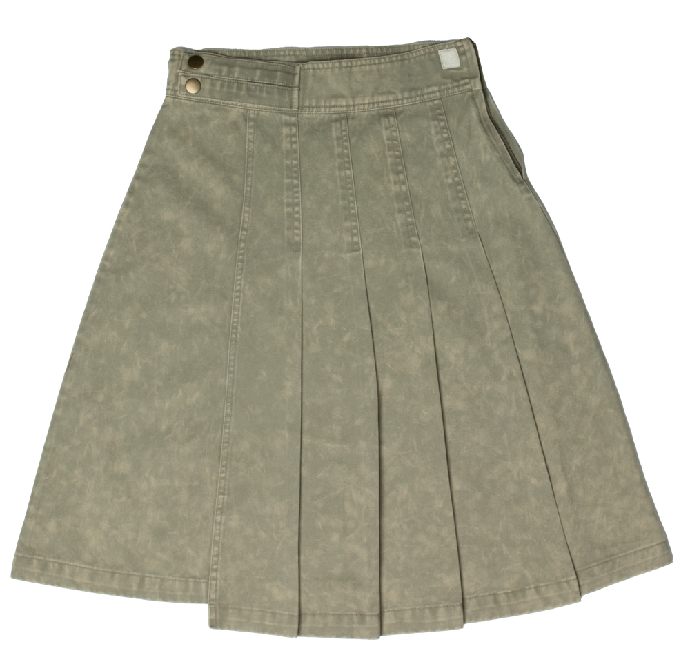 Crew Kids Half Pleat Skirt - Vintage Green