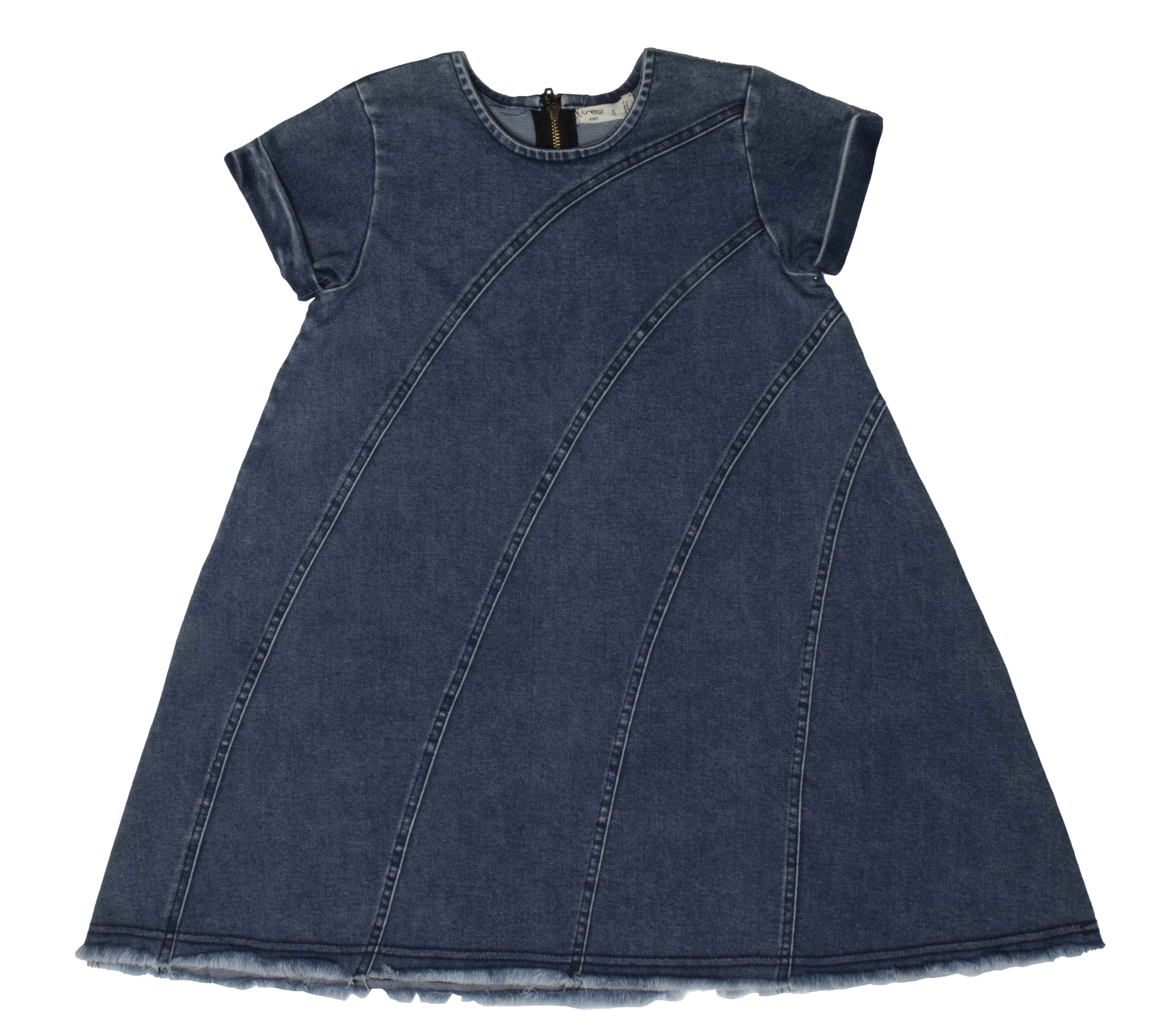 Crew Kids Stitch Patch Denim Dress 8