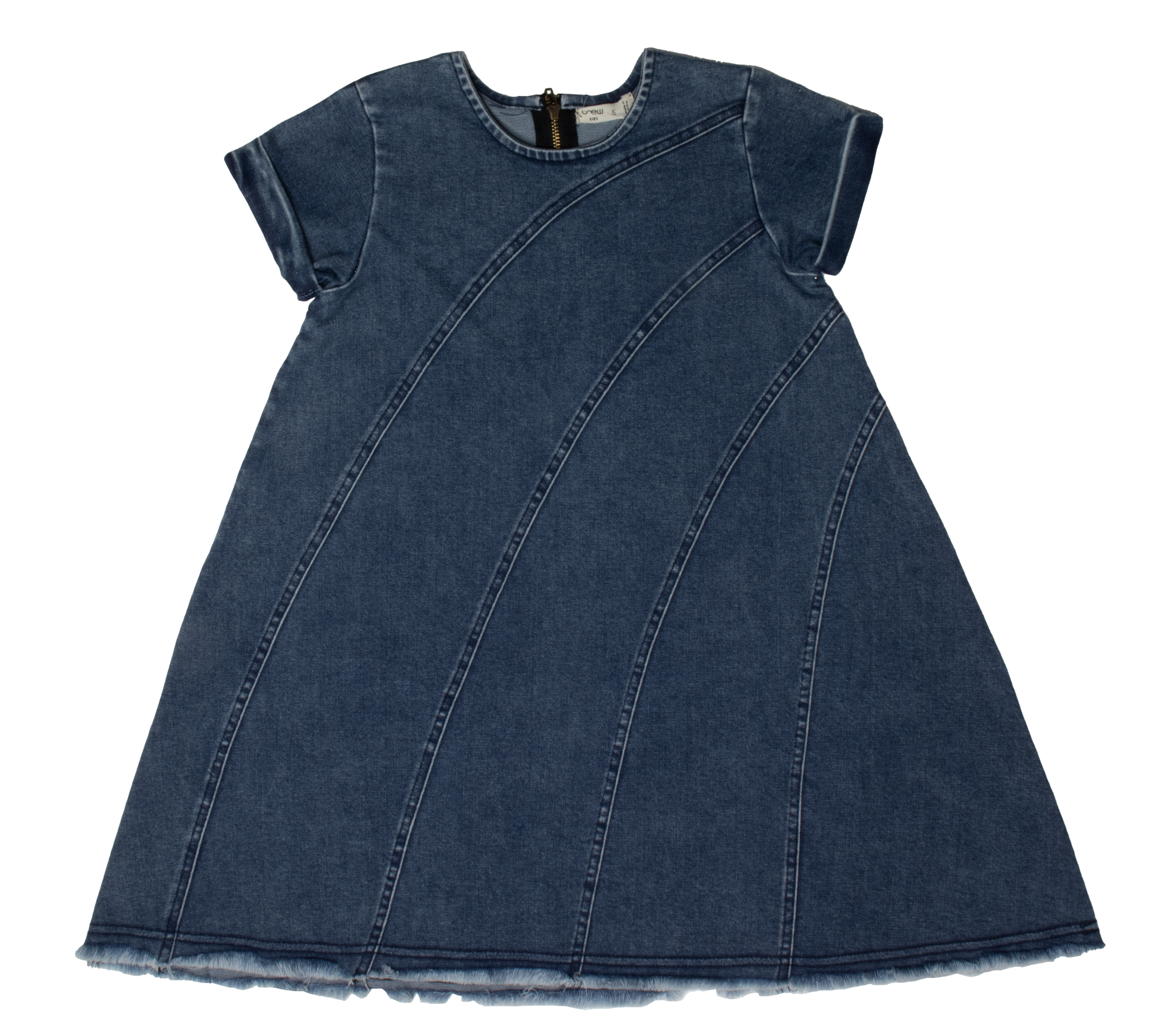 Crew Kids Stitch Patch Denim Dress 8