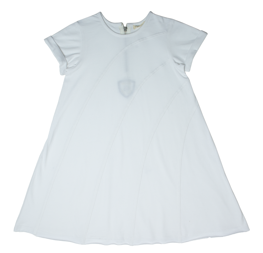 Crew Kids Stitch Patch Dress - White