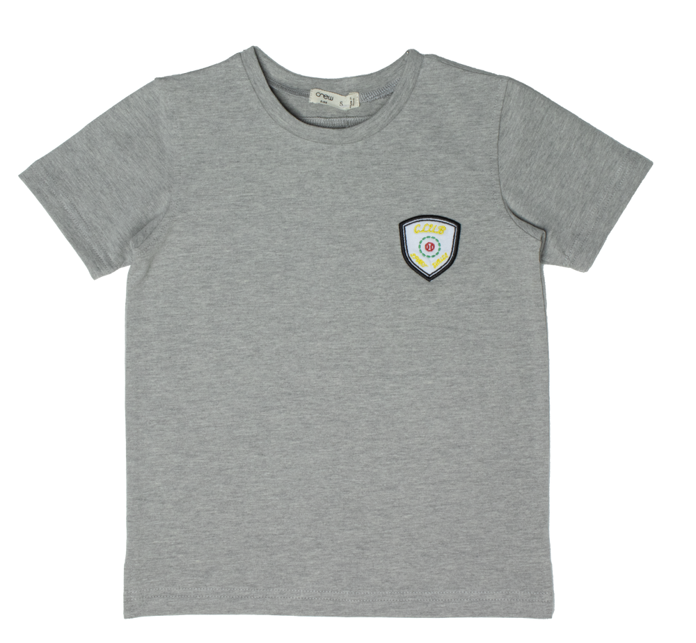 Crew Kids Stitch Patch Tee - Grey