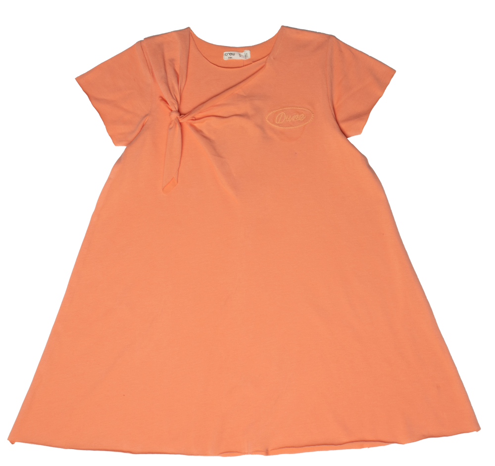 Crew Kids Cotton Knot Dress - Orange 5 Crew Kids Cotton Knot Dress - Orange 5