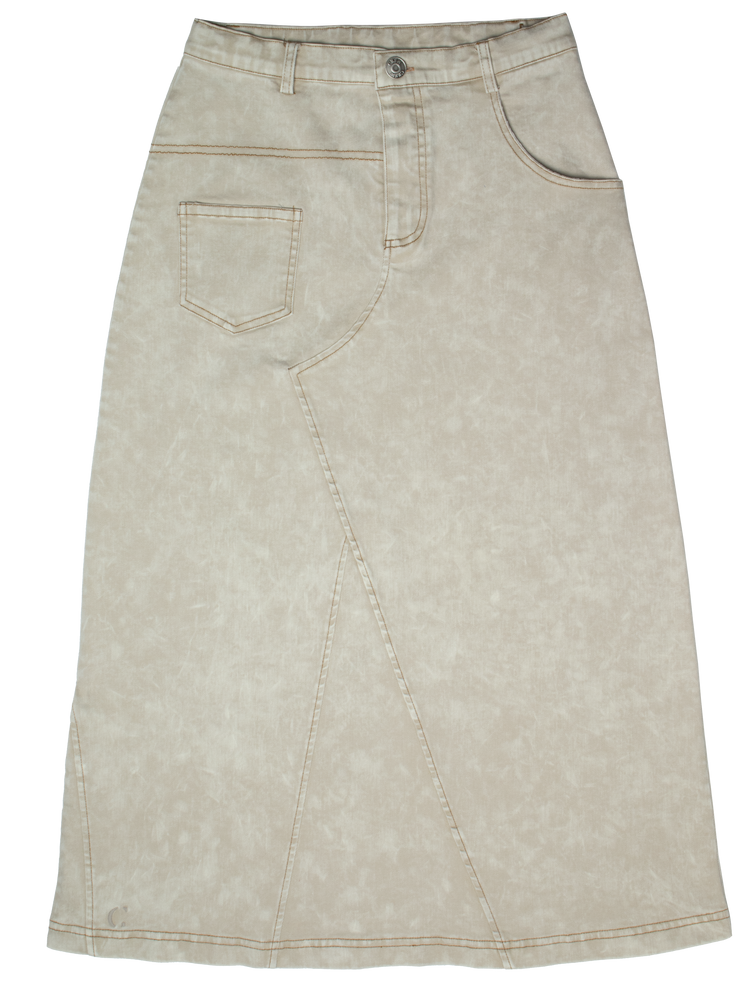 Crew Kids Stitch Detail Maxi Skirt - Stone