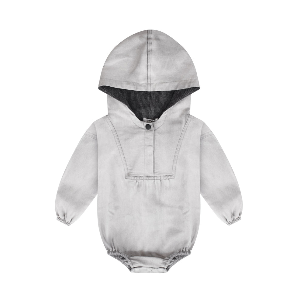 Crew Kids Denim Hoodie Bubble - Grey