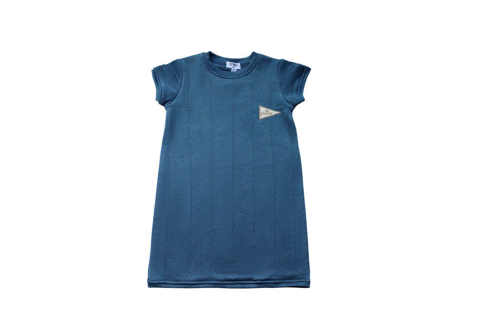 Crew Kids Palm Quilted Cotton Dress - Blue