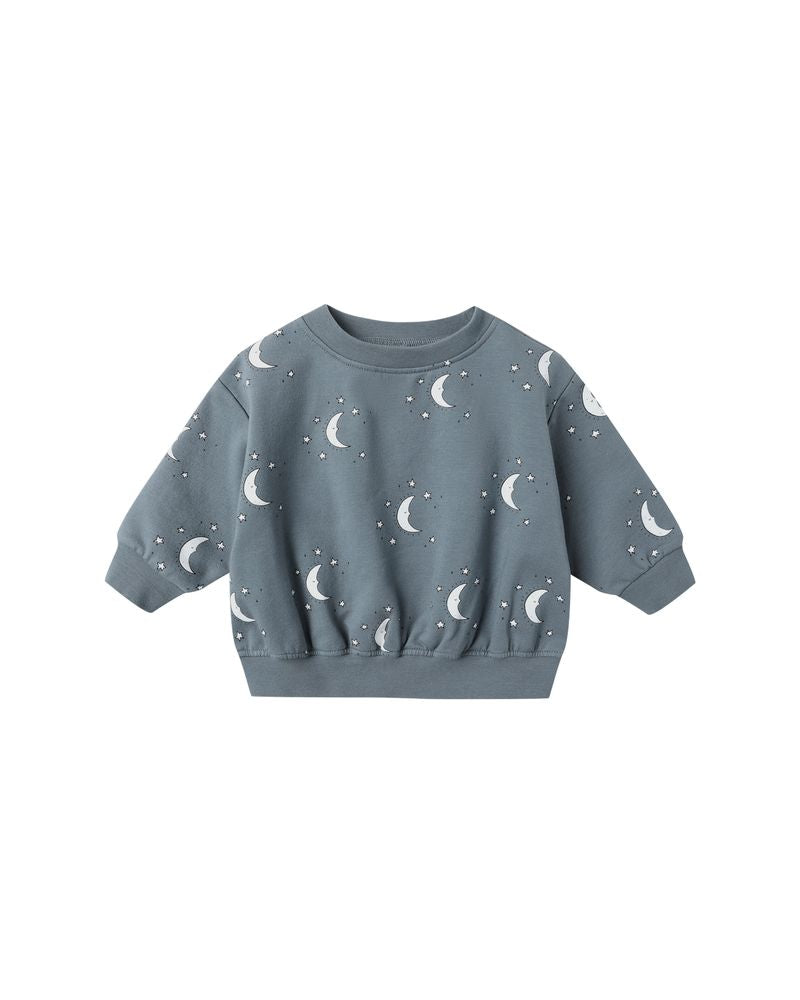 Quincy Mae Relaxed Fleece Sweatshirt Set - Silver Moons