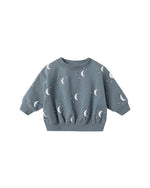 Quincy Mae Relaxed Fleece Sweatshirt Set - Silver Moons