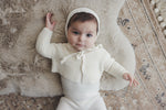 Lilette Popcorn Weave Cardigan Set - Cream