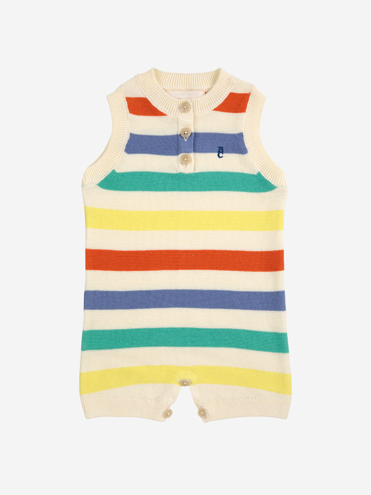 Bobo Choses Multicolor Striped Knit Playsuit