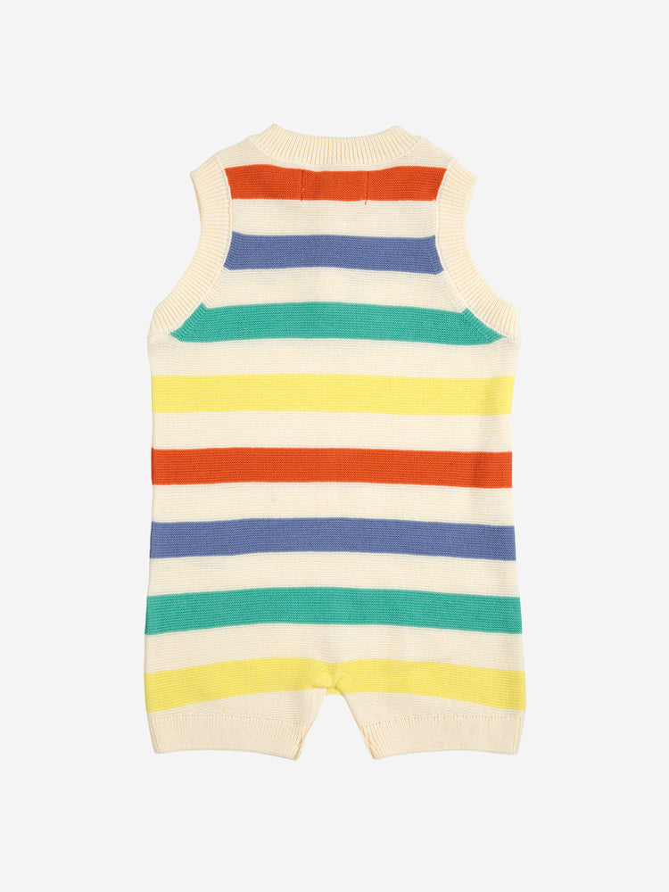 Bobo Choses Multicolor Striped Knit Playsuit