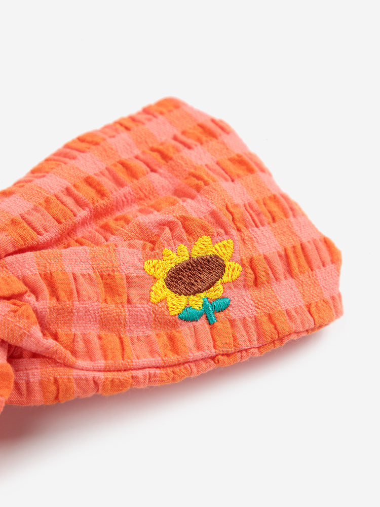 Bobo Choses Vichy Woven Headband - Coral