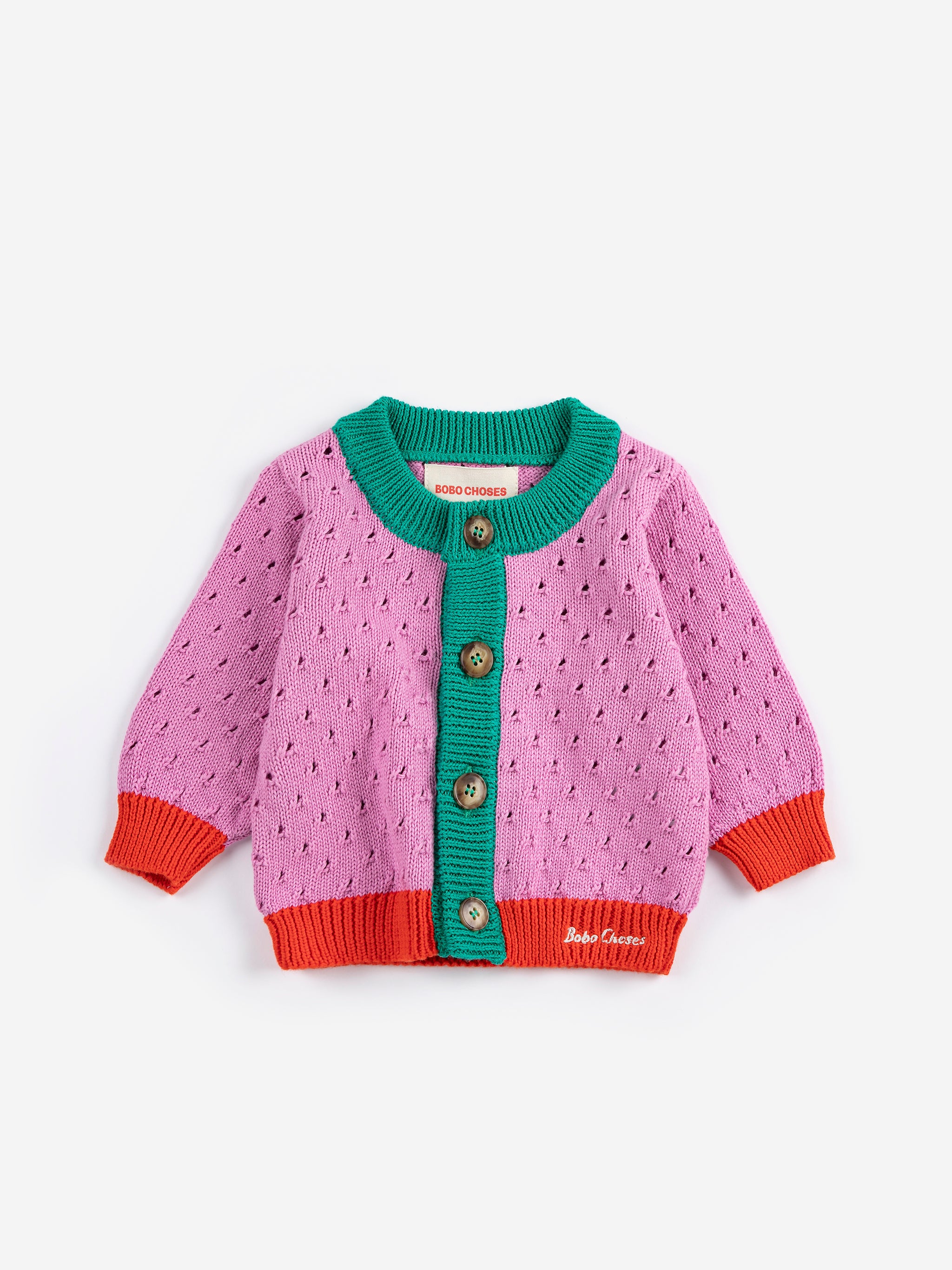 Bobo Choses Color Block Open Work Cardigan – The Shoppe Miami