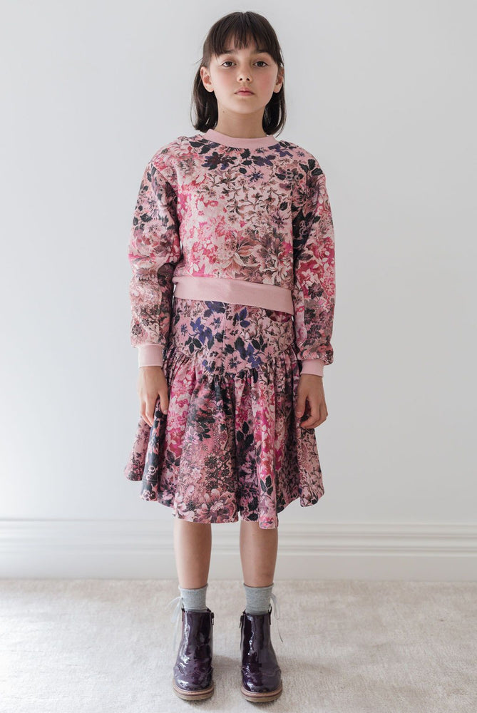 Steph the Label Blurred Floral Sweat Top