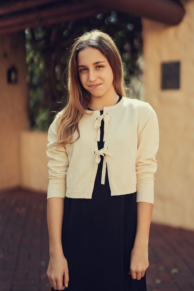 Teela Bow Cardigan - Cream