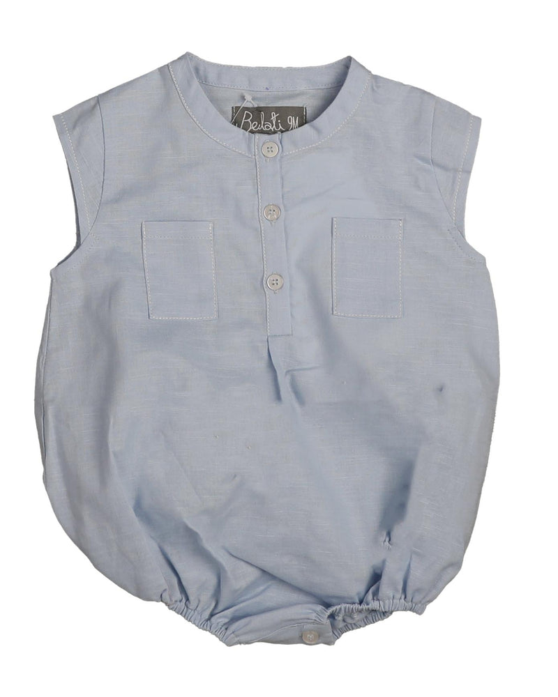 Belati Contrast Stitch Romper - Powder Blue