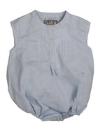 Belati Contrast Stitch Romper - Powder Blue