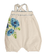 Belati Baby Overall Set - Blue Poppy Print