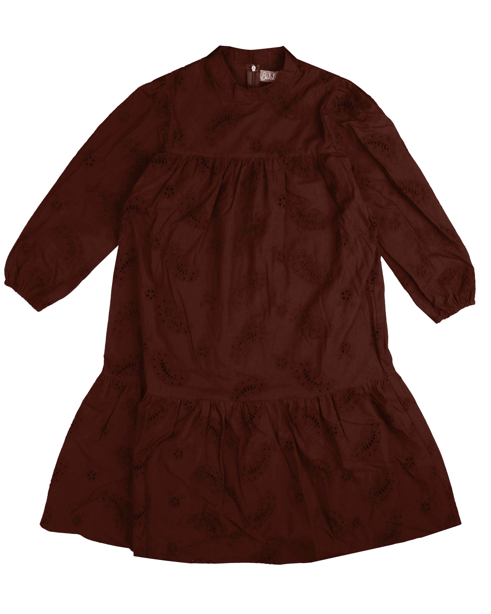 Belati Eyelet Dress - Wine The Shoppe Miami Belati Eyelet Dress - Wine The Shoppe Miami