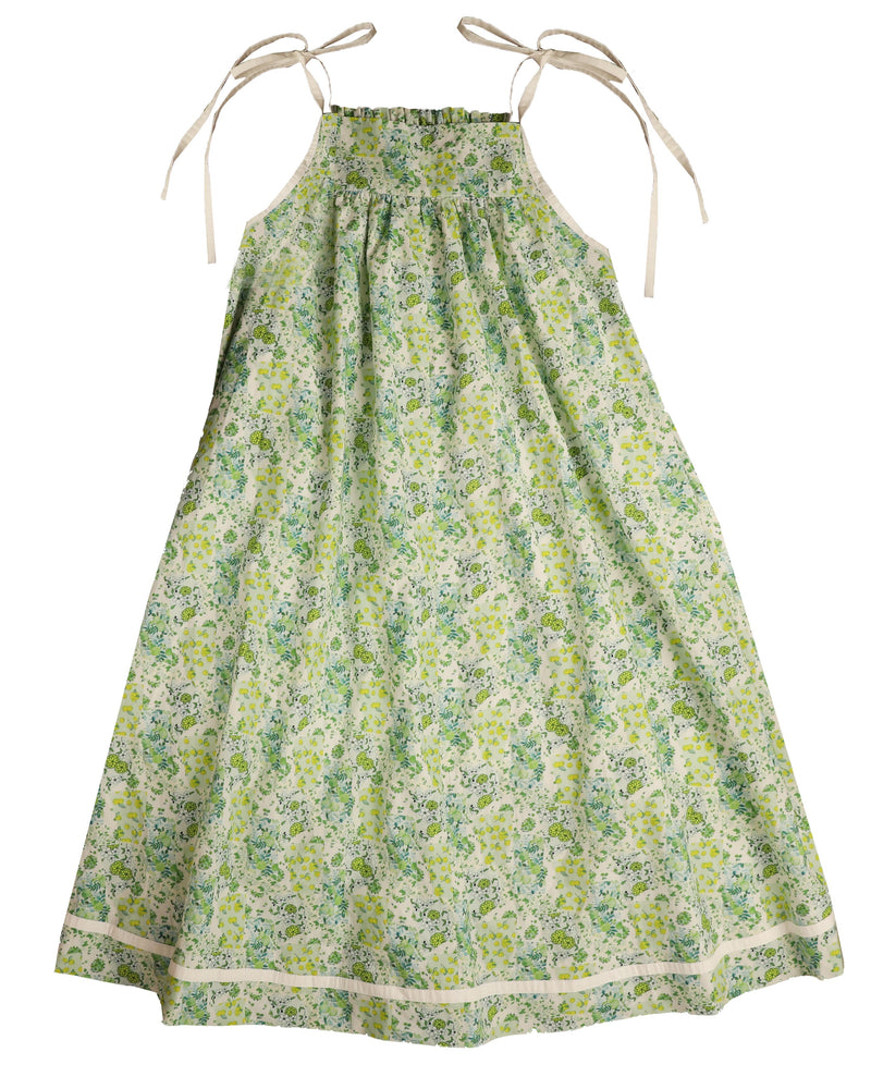 Belati Spaghetti Straps Embroidered Smock Dress - Green Belati Spaghetti Straps Embroidered Smock Dress - Green