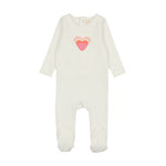 Lilette Big Graphic Heart Footie - Winter White
