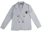 Belati Striped Seersucker Blazer - Light Blue