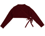 Belati Wrap Knit Cropped Cardigan - Wine