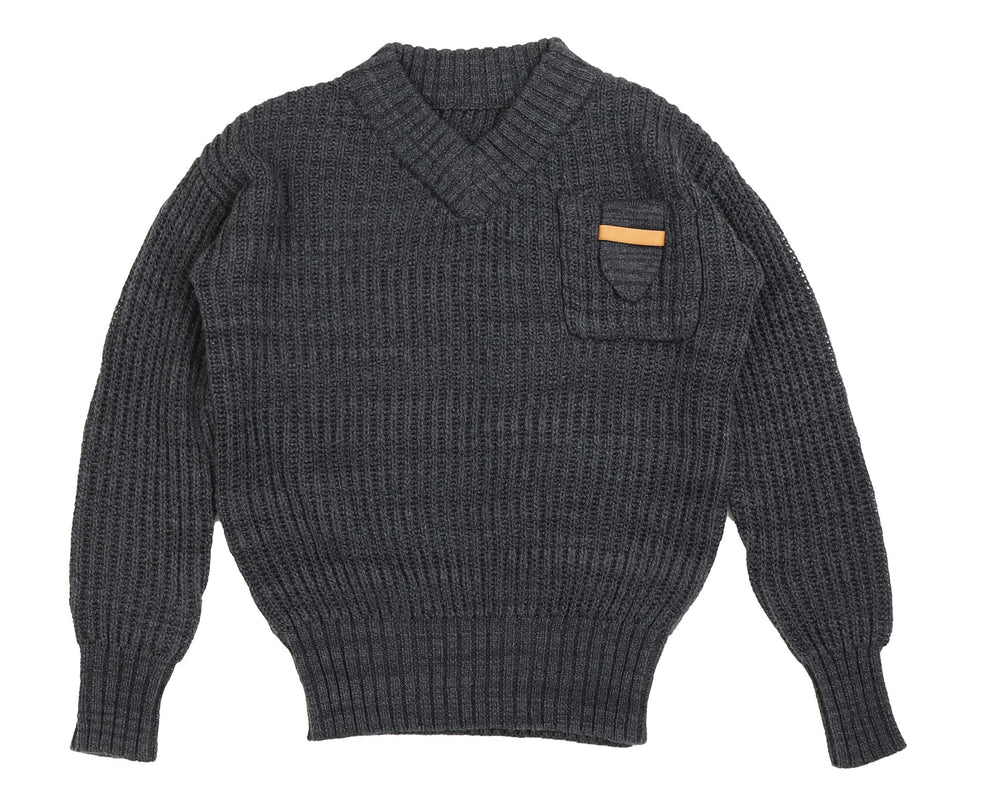 Belati Pocket Flap Detail Knit Sweater - Blue